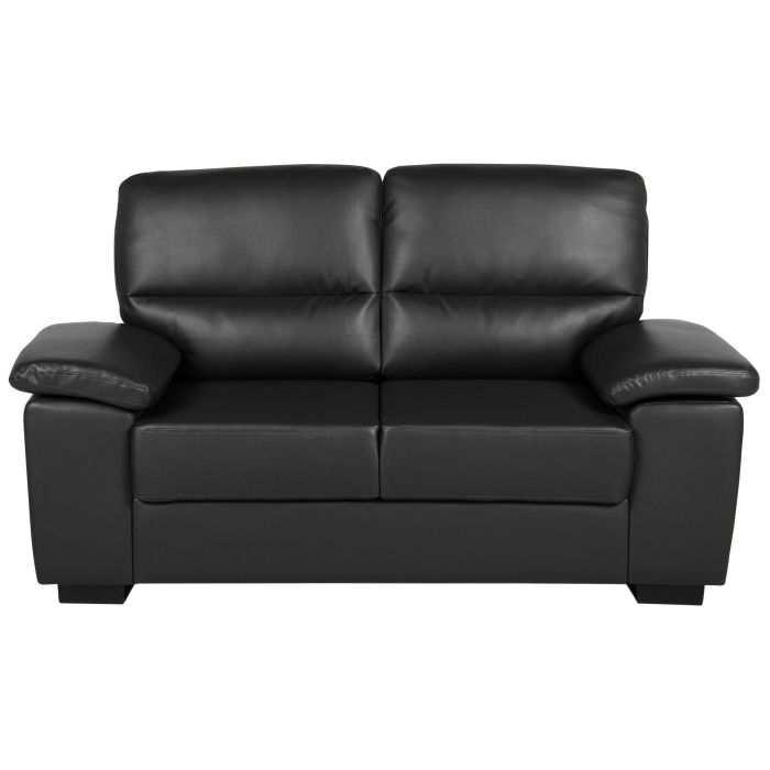 2 Seater Faux Leather Sofa Black VOGAR