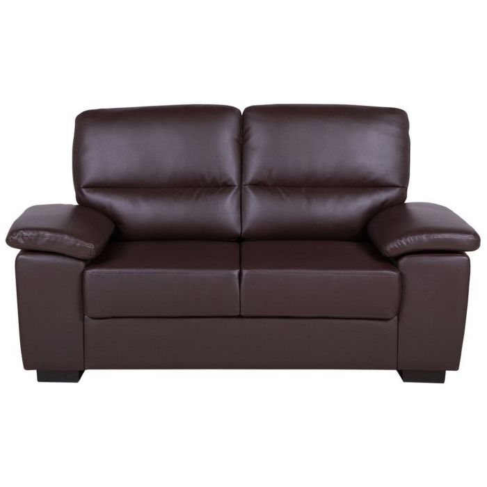 2 Seater Faux Leather Sofa Brown VOGAR