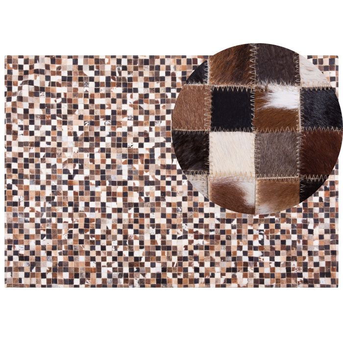 Cowhide Area Rug 160x230cm Multicolour