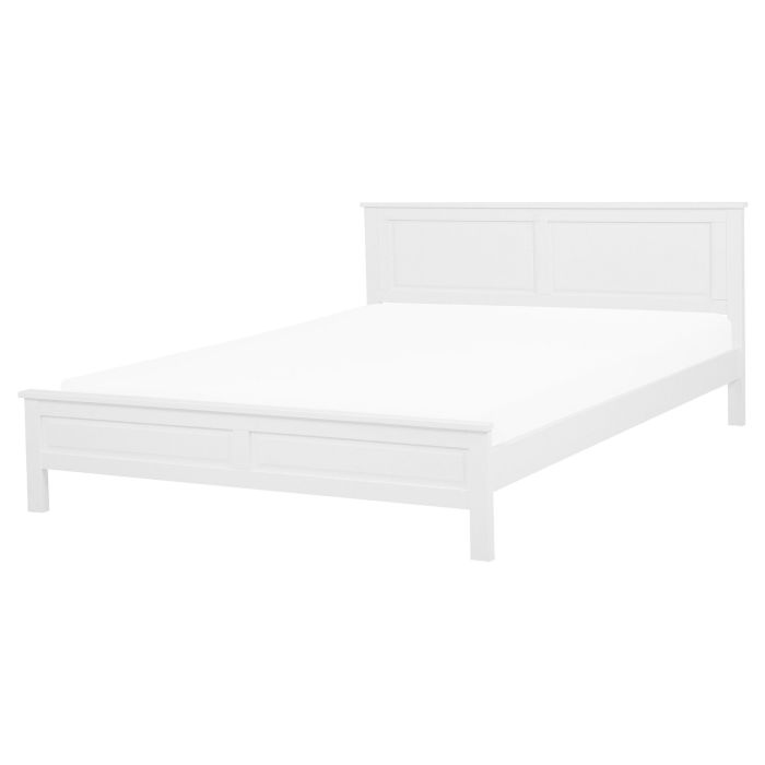 Wooden EU King Size Bed White OLIVET