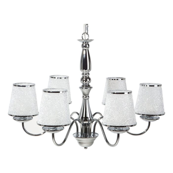 6 Light Metal Chandelier Silver BRADANO