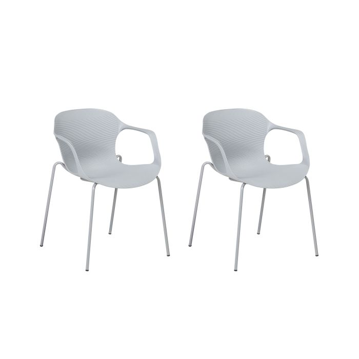 Set of 2 Dining Chairs Grey ELBERT