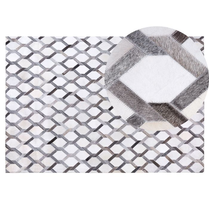Cowhide Area Rug 140x200cm Grey