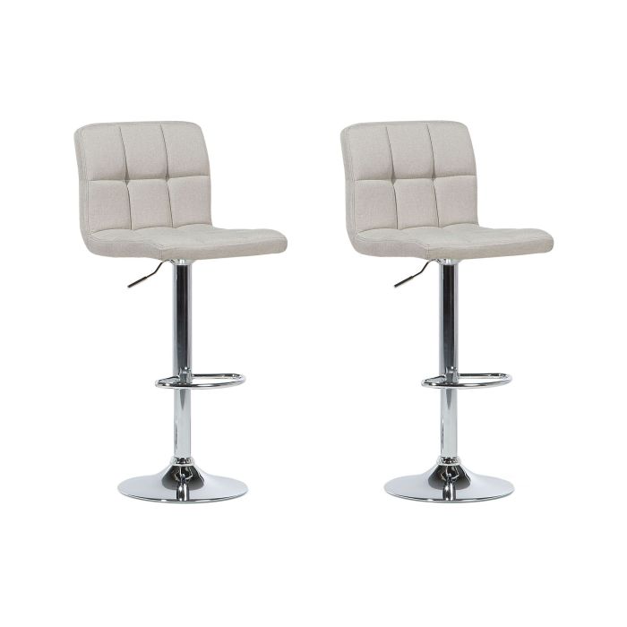 Set of 2 Adjustable Bar Stools Beige MARION