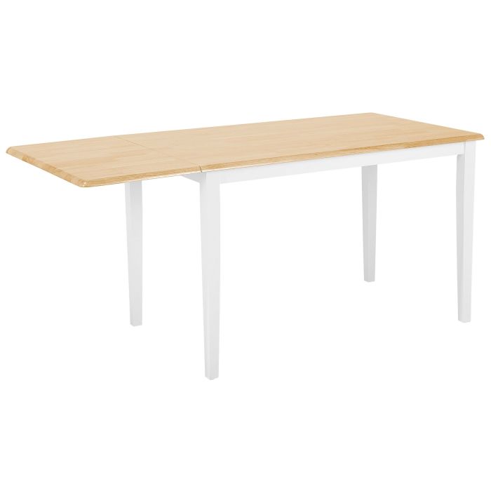 Extending Wooden Dining Table 120/160 x 75 cm White LOUISIANA