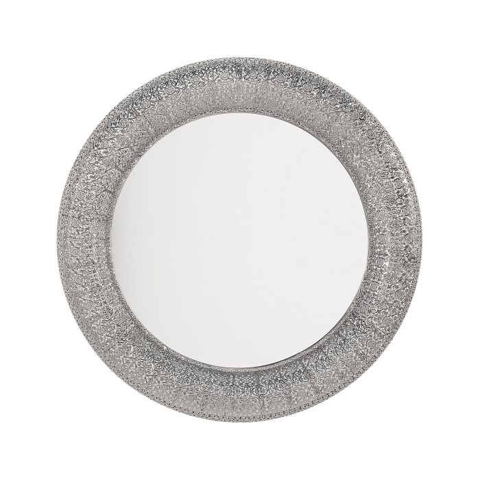 Round Metal Wall Mirror 80cm Silver
