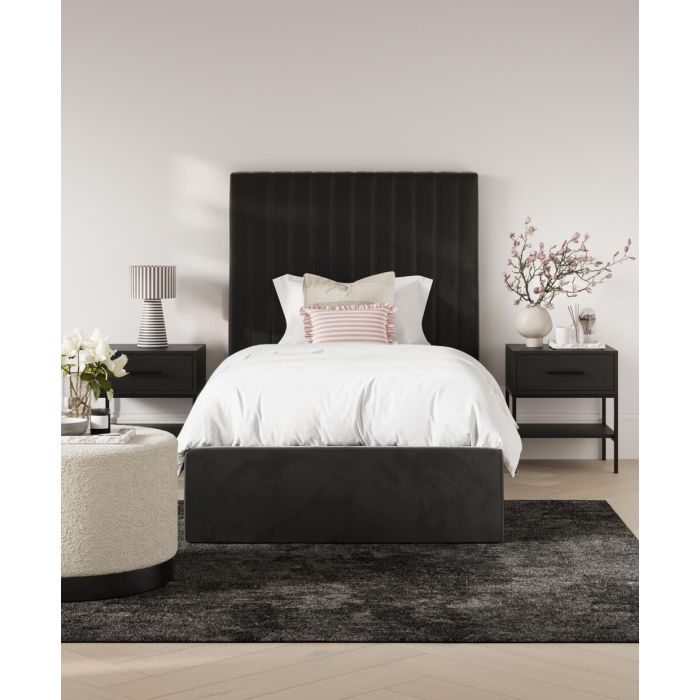 Single Bed - BERI I Ottoman 3ft Bed Black