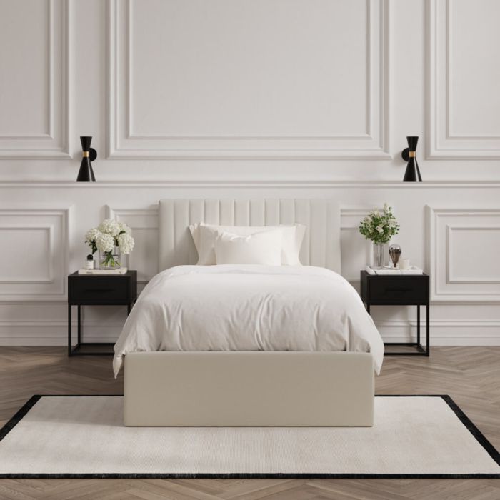 Single Bed - BERI Ottoman 3ft Bed Milk