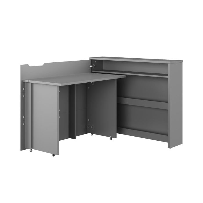 Work Concept Convertible Secret Desk With Storage Grey - Left