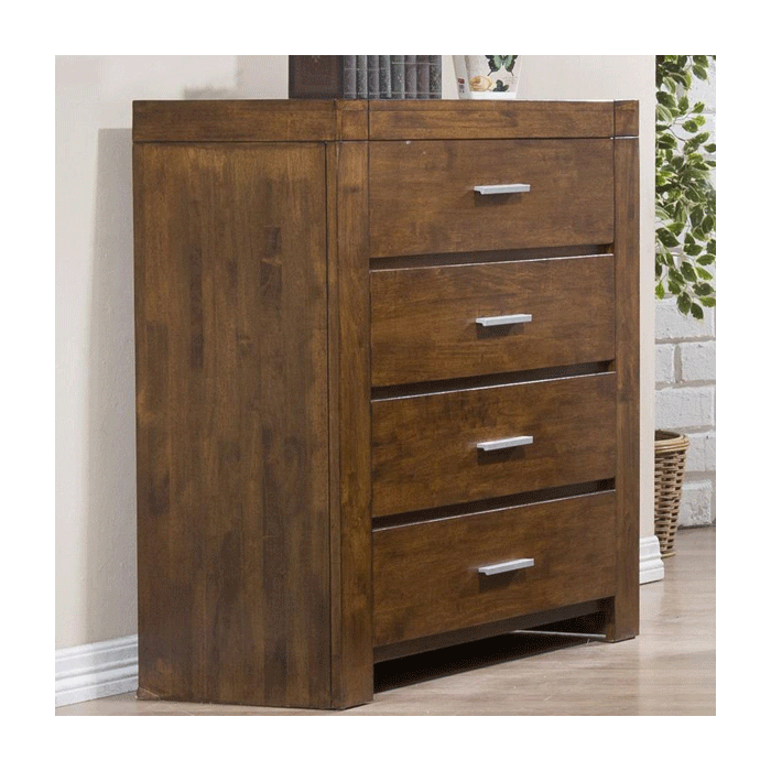Oak Finish Chest of Drawers - CAMBRIDGE Large Chest 4 Drawers