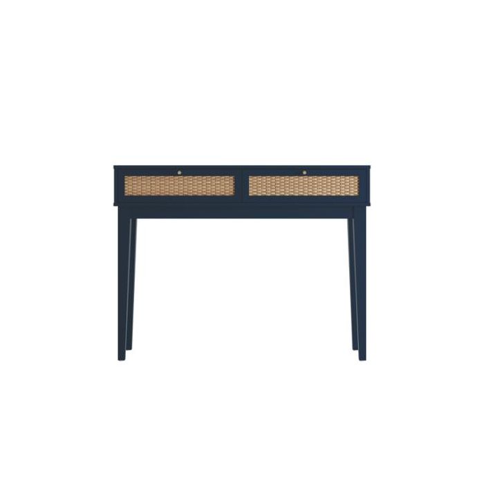 Linden Rattan Effect Dressing Table with 2 Drawera - Blue