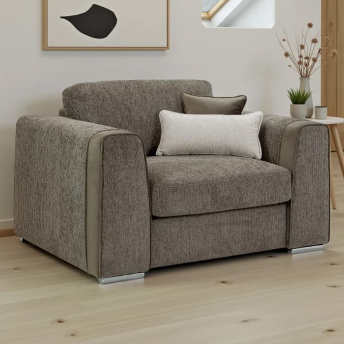 CANTRELL Chenille Fabric Armchair - Mocha