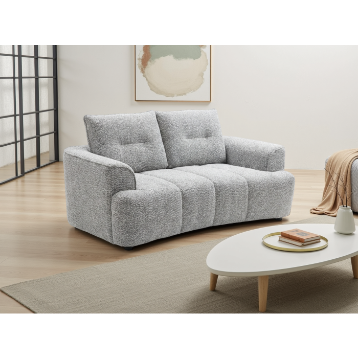 CALVORA Fabric 2 Seater Sofa - Grey