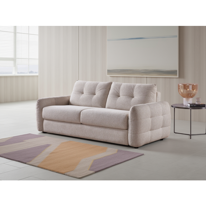 JUVANO Fabric 3 Seater Sofa Bed - Beige