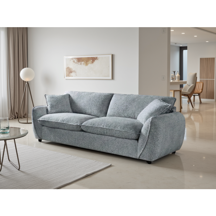CARVELLO Fabric 3 Seater Sofa - Grey