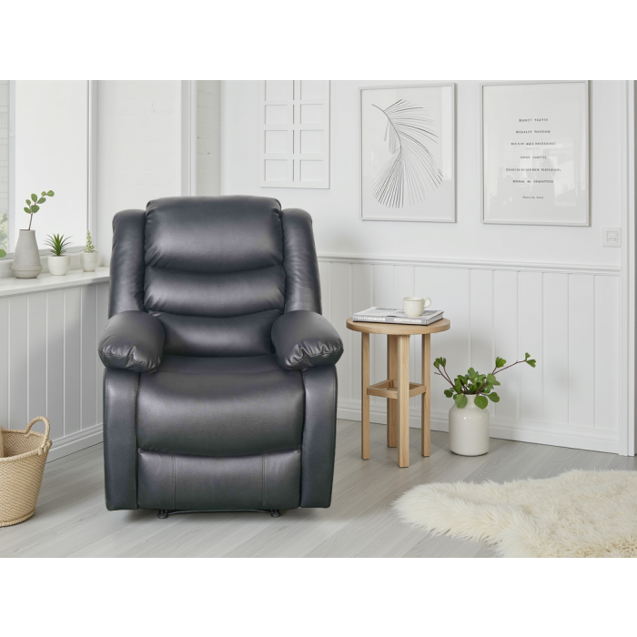 ASHBYNE Faux Leather Armchair - Black