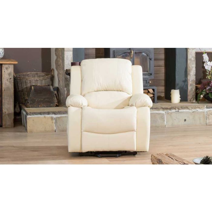 Armchair - THERMAVEL Leather Recliner Chair - Cream