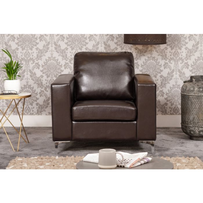 LUXORA Leather Armchair - Brown