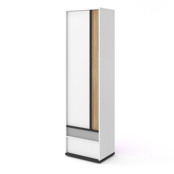 IPSWICH Single Door Kids Wardrobe White Matt - 55cm