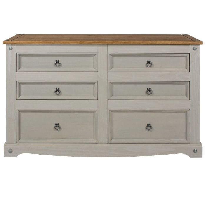 Grey Chest of Drawers - CECILIA Large Chest 6 Drawers