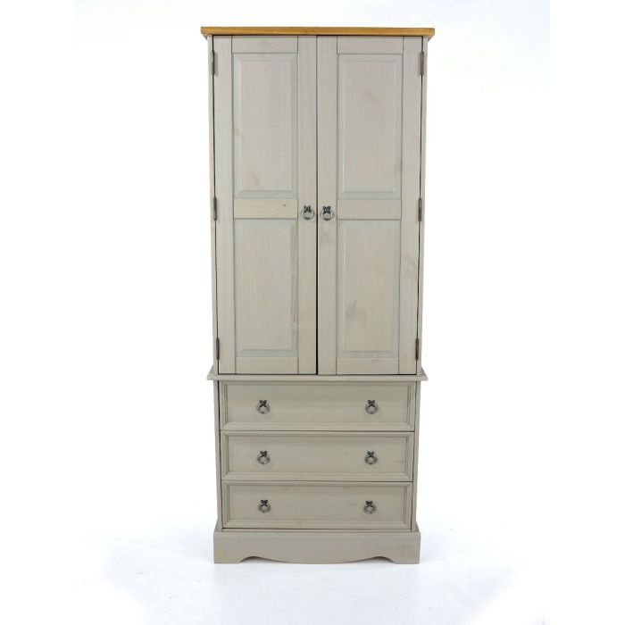 Corona 2 Door 3 Drawer Wardrobe - Grey