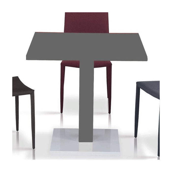 Buxton High Gloss Table with Stainless Steel Base - Grey
