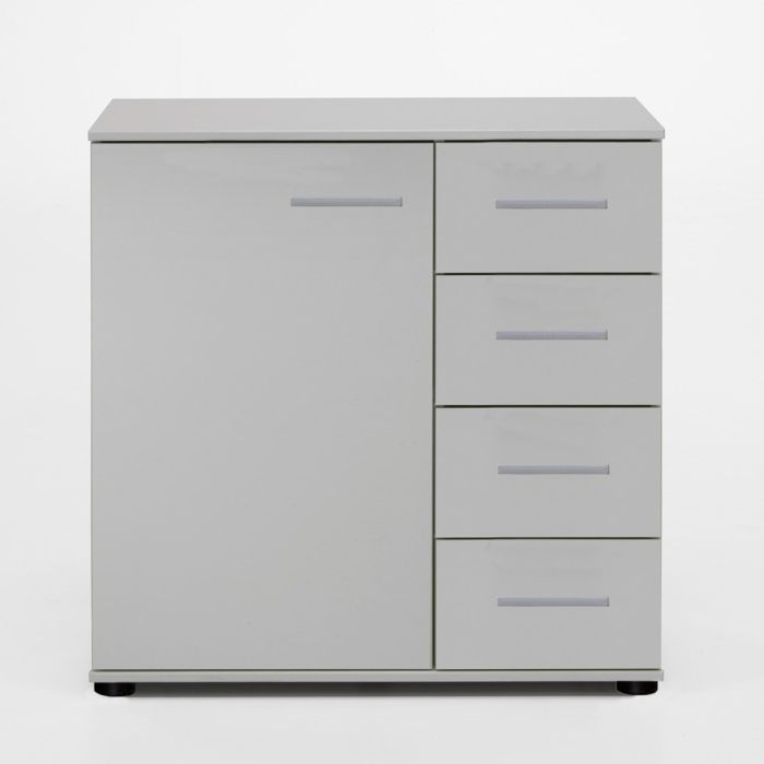 White Chest of Drawers - CROYDON I Medium Chest 4 Drawers