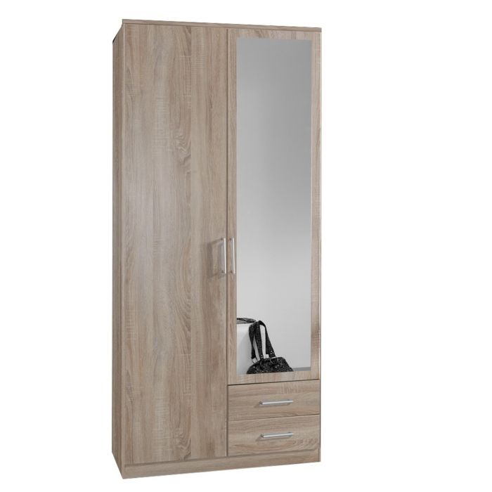 Oscar 2 Door 2 Drawer Wardrobe - Oak