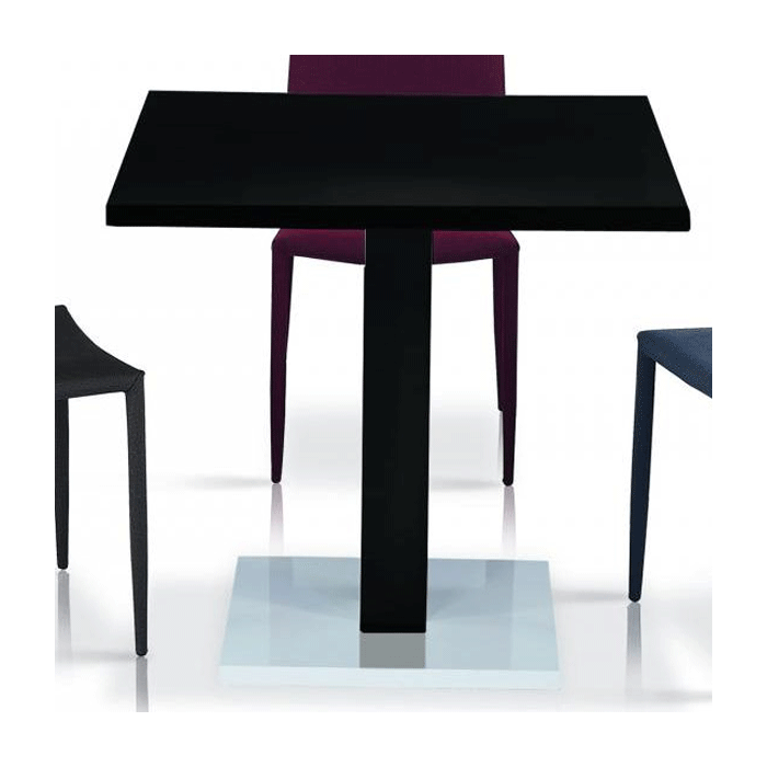 Buxton High Gloss Table with Stainless Steel Base - Black