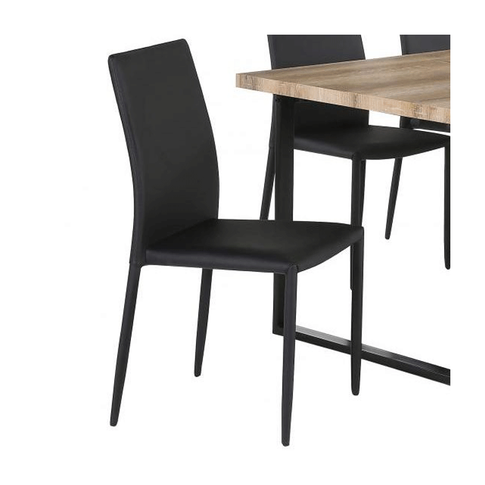 Sleek Sophistication Sandhurst Black Leather Effect Dining Chairs - 6 Seats