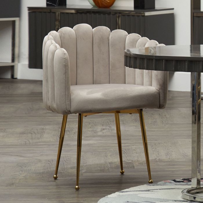 Bari Mink Velvet Dining Chair