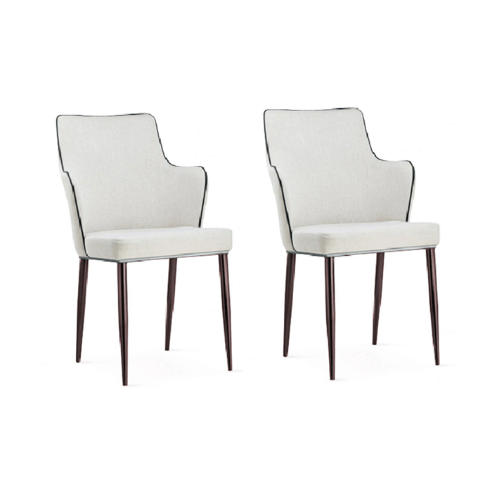Torridge White PU Chairs with Black Edge - Set of 2