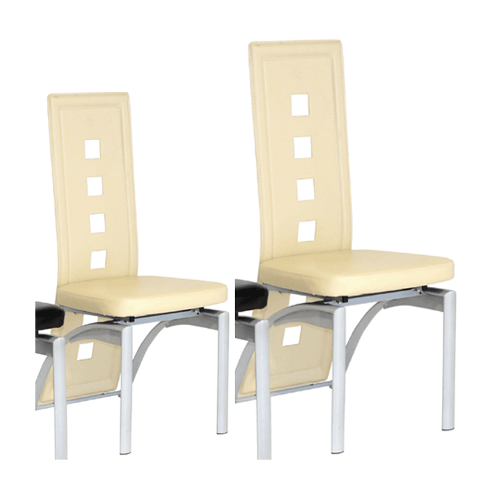 Modern Dining Comfort Gatlinburg Phoenix Leather Chairs Cream - Set of 6