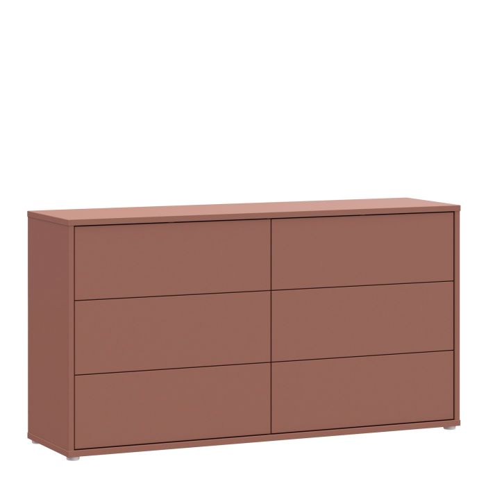 AVELINE Brown Chest of Drawers - Extra Large-sized, Double, 6 Drawers
