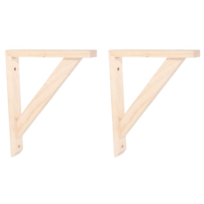 CHUNK Set of 2 Medium Pine Wood Brackets - Light Wood