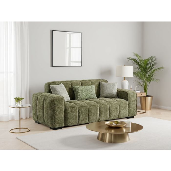 EVERSBY Fabric 3 Seater Sofa - Olive Green