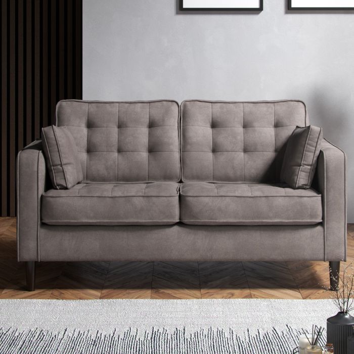 DREXTON Fabric 2 Seater Sofa - Pewter