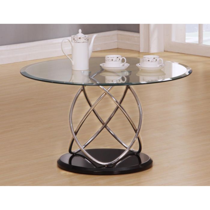 Wrexham Chrome Elegance Coffee Table - Clear Top