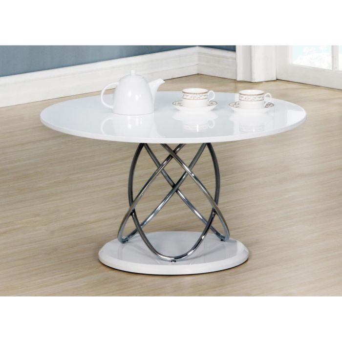 Wrexham Chrome Elegance Coffee Table - White Top