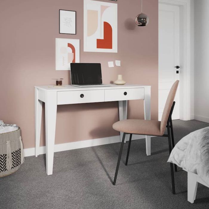 Palazzo Writing Desk with 2 Drawers - White