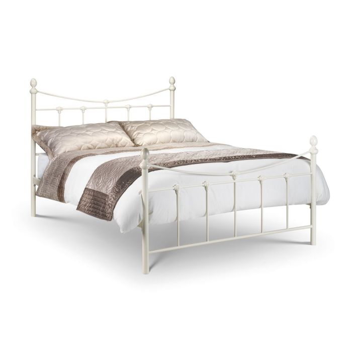 Rebecca Stone White Metal Bed - Kingsize 5ft