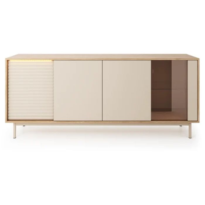 FINA Sideboard Cabinet 184cm - Oak with Beige