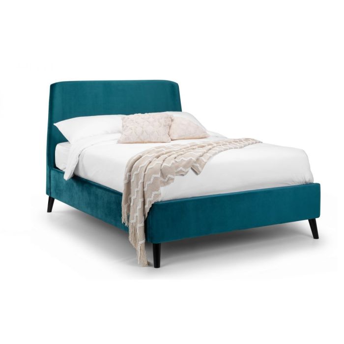 Frida Curved Velvet Bed - Teal