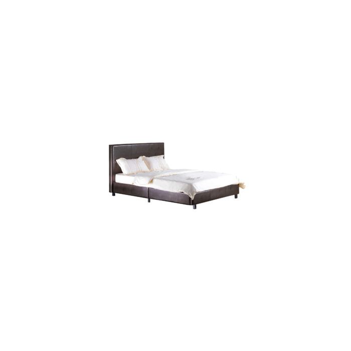 Luxurious Purbeck Brown Faux Leather Effect Bed with High Headboard Opulent Style - 3ft Single