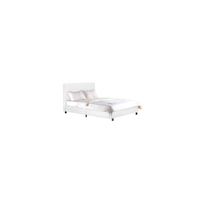 Luxurious Purbeck White Faux Leather Effect Bed with High Headboard Opulent Style - 4ft Small Double