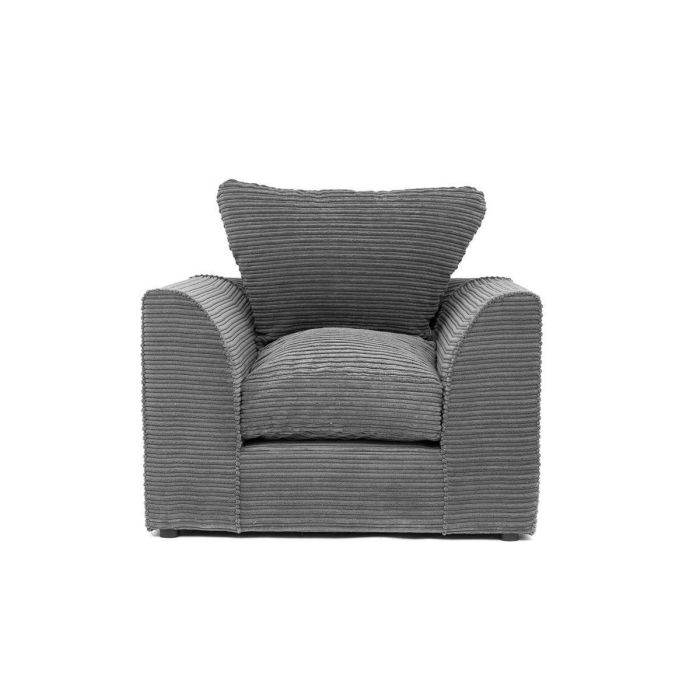 Harley Jumbo Cord Grey Armchair