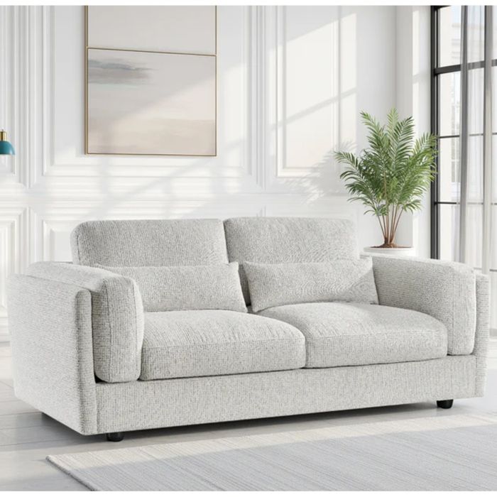 HAVERIO Fabric 3 Seater Sofa - Beige