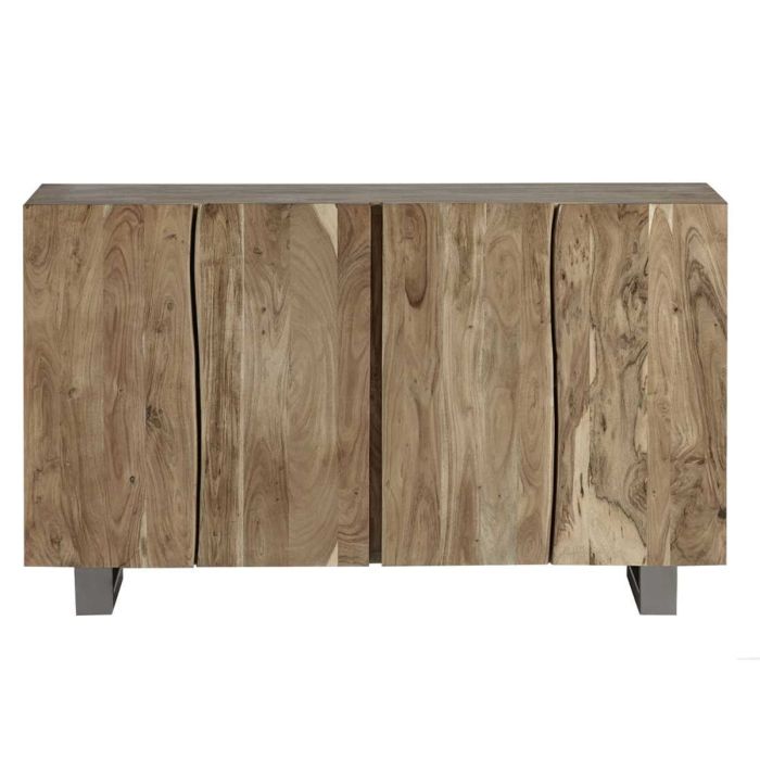 Maureen Black Metal Frame Solid Acacia Wood Large Sideboard