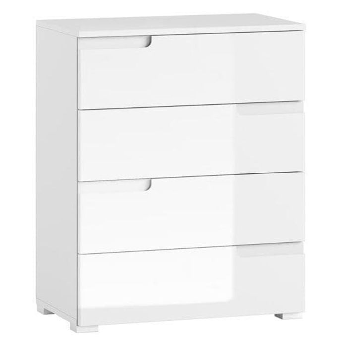 White Chest of Drawers - SARNIA Small Chest 4 Drawers