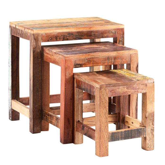 Louise Solid Wood Nest Of 3 Tables